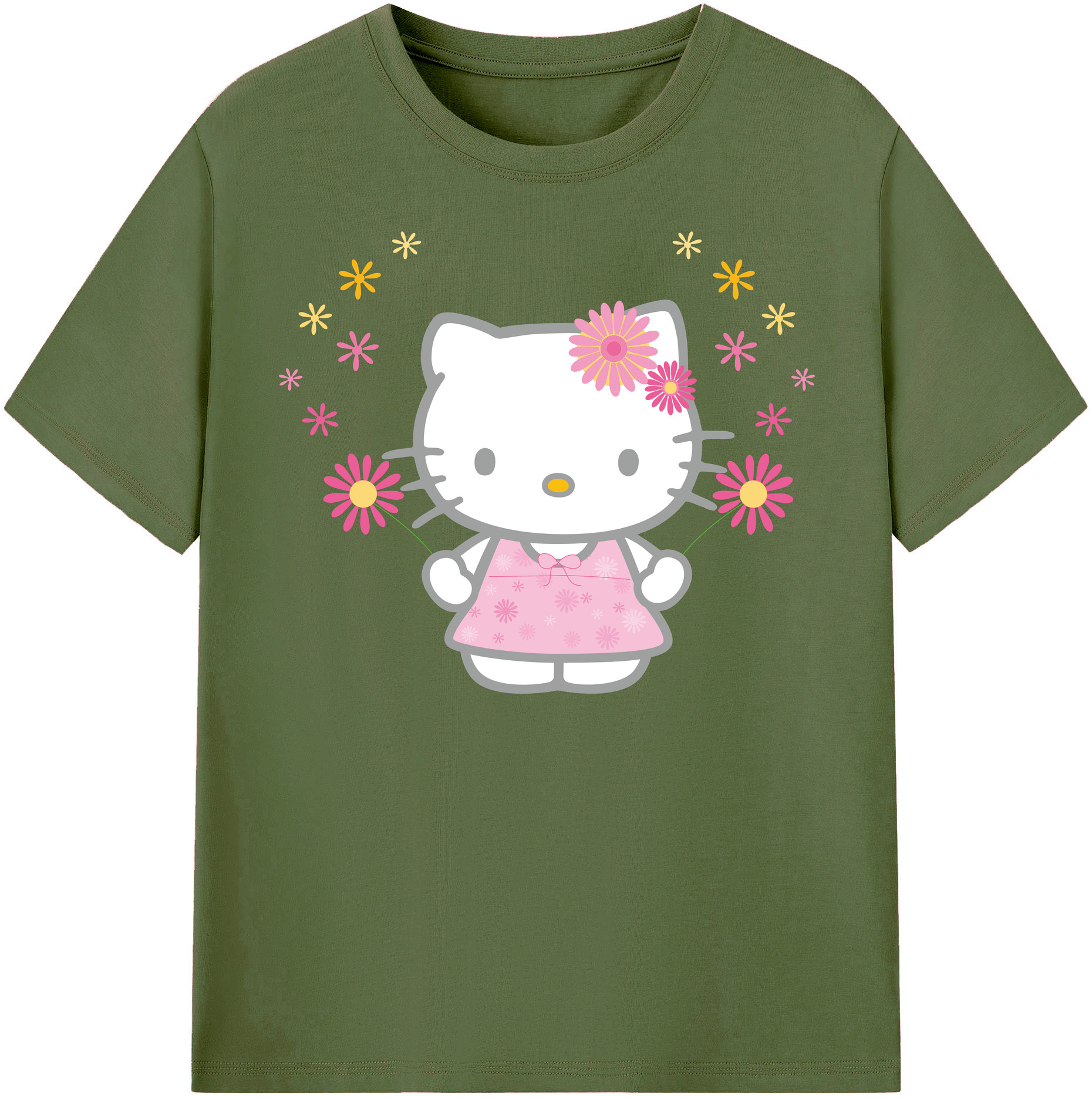 （画像用） Hello Kitty ハローキティ 綿100％半袖Tシャツ（フロントプリント）